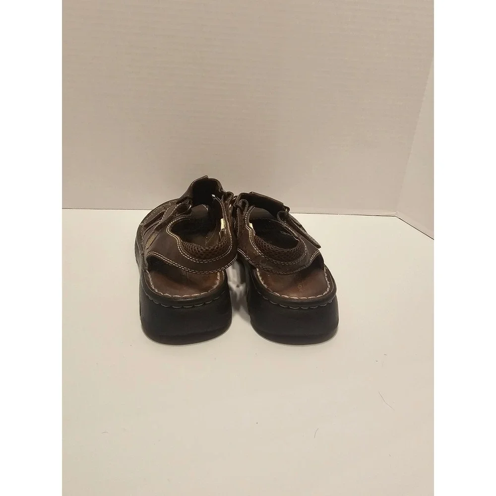 Mens Montego Bay Fisherman Leather Brown Sandals 9.5 Grooved Sole